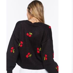 Forever 21 Cherry Cardigan Sweater Size Small